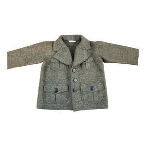 AnnTarah baby coat alpca wool brown button up
